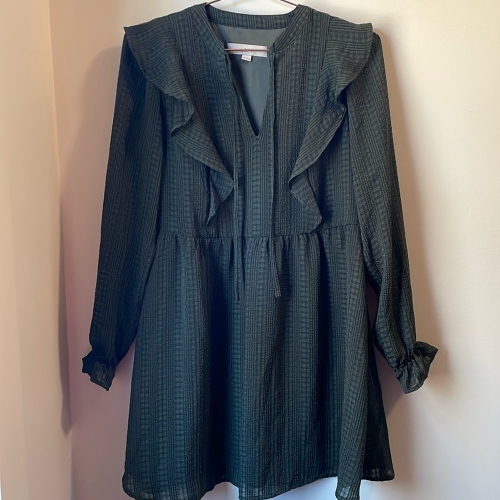 Loft green mini dress XXS